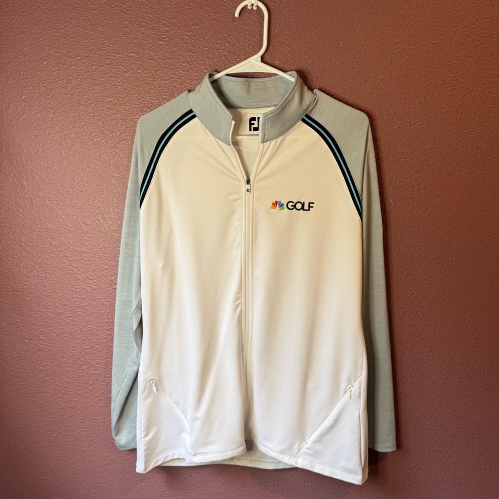 FJ Golf Channel NBC Sports Full-Zip White and Gray Jacket
